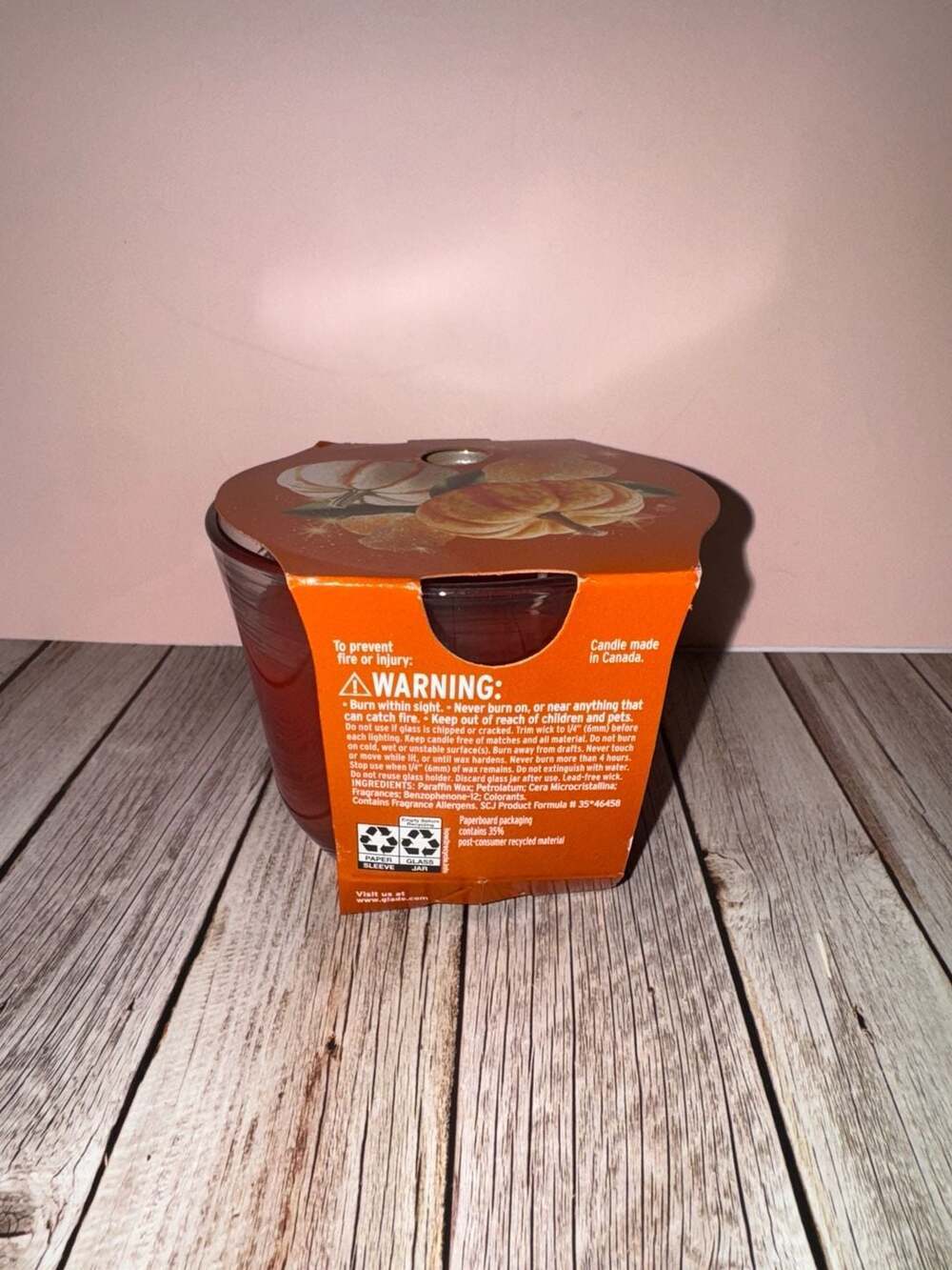 Glade Limited Edition 3-Wick Candle Pumpkin & Ginger 6.8oz - Picture 2 of 4